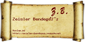 Zeisler Bendegúz névjegykártya