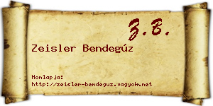 Zeisler Bendegúz névjegykártya